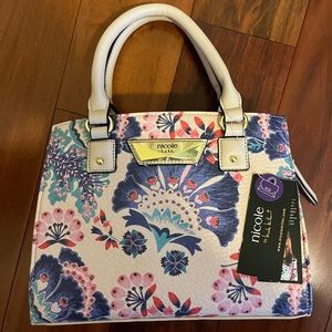 Nicole by Nicole Miller pink, blue, and purple floral purse